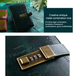 B6 Retro PU Cover Notebook Diary Book with Password Lock