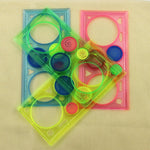 10pcs Creative Million Flower Ruler Geometric Learning Rules Drawing Tools Fixed Student Painting Set Creative,Random Color Delivery, Million Flower