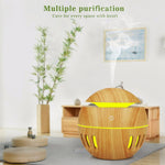 Wood Grain USB Hollowed-out Humidifier Seven Color Aromatherapy Lamp Automatic Alcohol Sprayer with Remote Control(Sky Blue), HC0372A, HC0372B, HC0372C, HC0372D, HC0372F, HC0372G, HC0372H, HC0372I, HC0372J, HC0372K