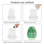 100ml Creative Vase Shape Aromatherapy Machine 3D Glass Humidifier Automatic Alcohol Sprayer with Colorful LED Lamp, 3D Glass Humidifier