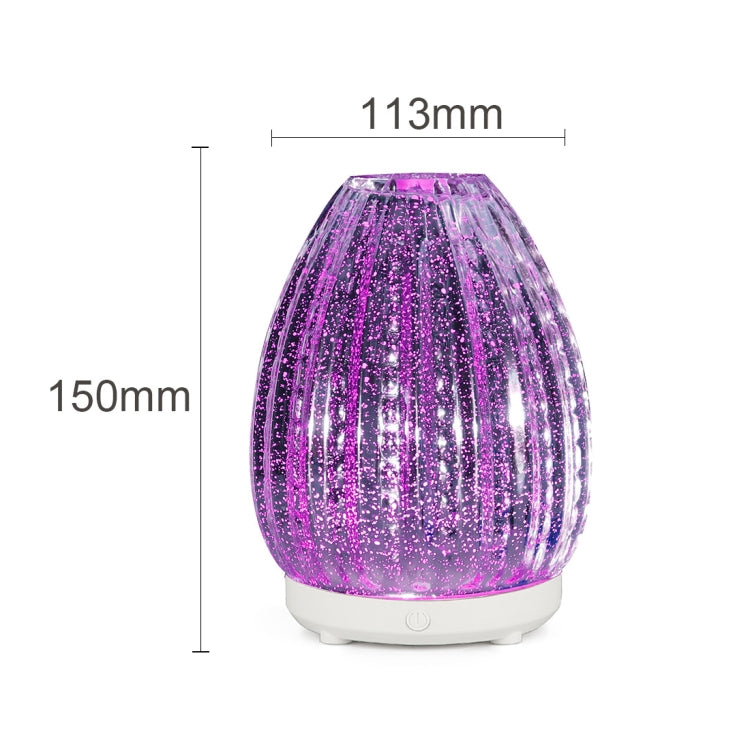 100ml Creative Vase Shape Aromatherapy Machine 3D Glass Humidifier Automatic Alcohol Sprayer with Colorful LED Lamp, 3D Glass Humidifier
