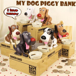Creative Cartoon Edacious Puppy Automatic Money Eating Coin Saving Box, Dog Bank