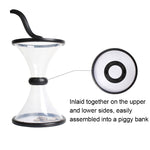 Vortex Bank Decompression Transparent Funnel Gravity Rotating Coin Storage Box, Funnel