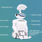 Multi-function Robot Piggy Bank Desk Lamp Code Money Box for Children, Robot Bank