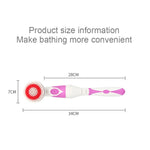 Multi-function Electric Waterproof Bath Cleansing Brush Long-handled Massage Brush, with 4 Brush Heads