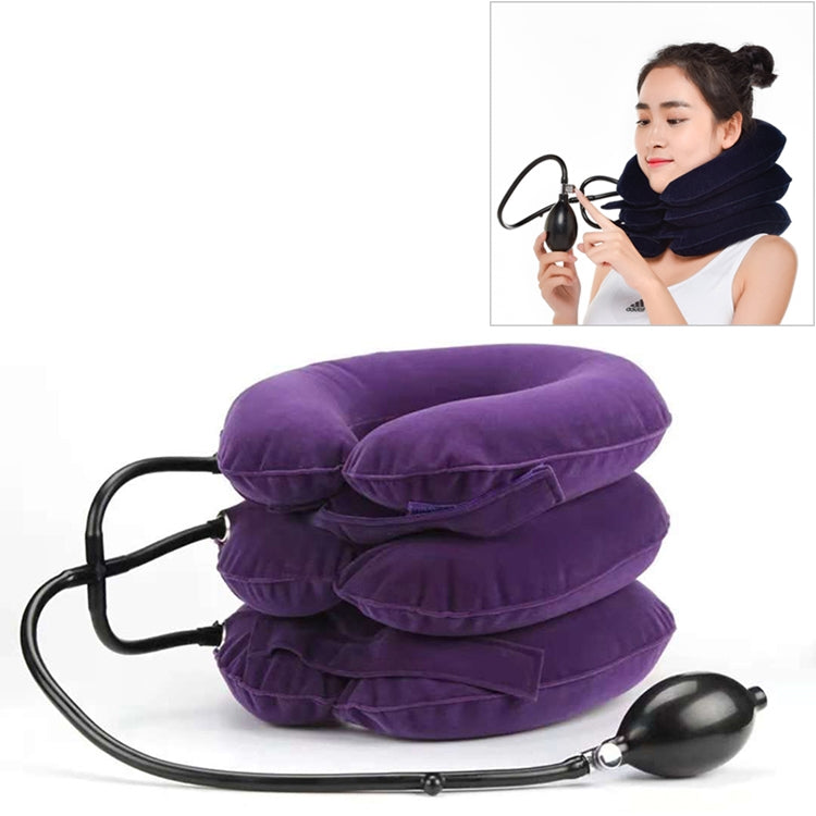 Household Full Cashmere Cervical Traction Instrument Neck Protection Inflatable Cervical Spine Massage Instrument, Full Cashmere (Rose Red), Full Cashmere (Black), Full Cashmere (Coffee), Full Cashmere (Grey), Full Cashmere (Blue), Full Cashmere (Purple)