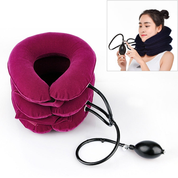 Household Full Cashmere Cervical Traction Instrument Neck Protection Inflatable Cervical Spine Massage Instrument, Full Cashmere (Rose Red), Full Cashmere (Black), Full Cashmere (Coffee), Full Cashmere (Grey), Full Cashmere (Blue), Full Cashmere (Purple)