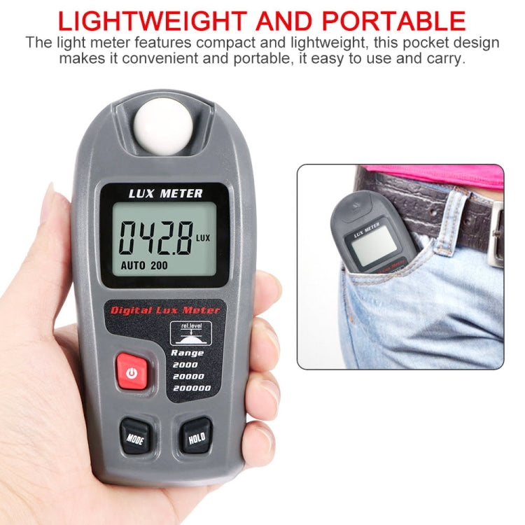 جهاز قياس شدة الإضاءة الرقمي المحمول بشاشة LCD MT-30 للمصانع / المدارس / المنازل، مدى القياس: 0.1-200,000 لوكس، MT-30