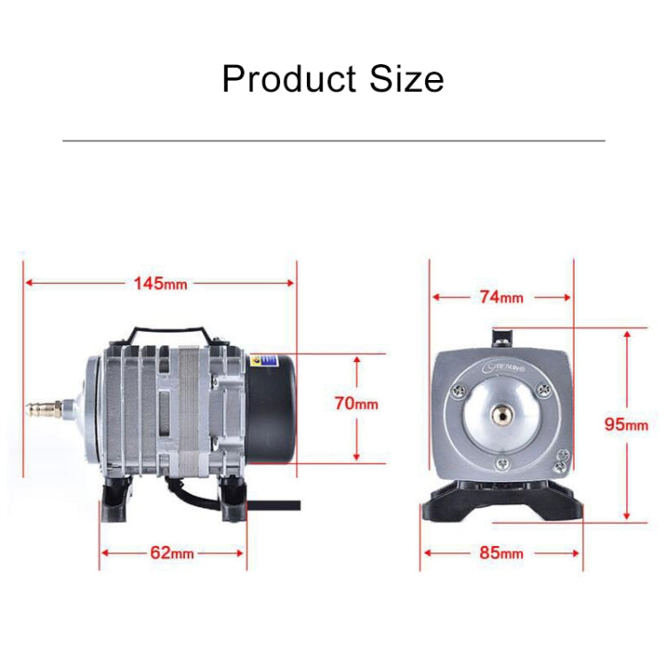 ACO-001 18W 38L/Min Electromagnetic Air Pump Compressor Seafood Fish Tank Increase Oxygen Air Flow Spliter, US Plug, ACO-001