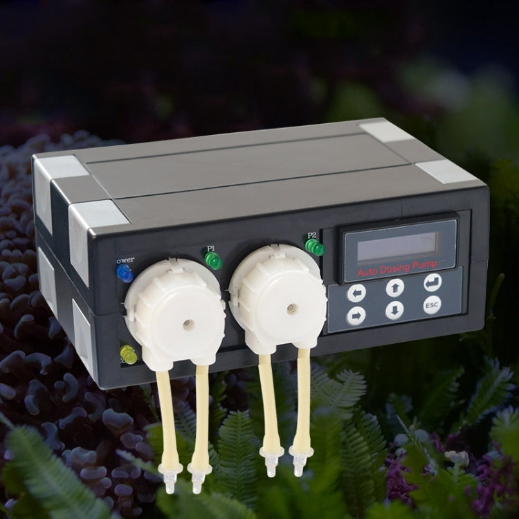 Jebao DP-2 4W Auto Dosing Pump Peristalsis Pump 2-Channel Dosing Aquarium Tank Coral Reef Automatic Feeder Liquid Dispenser, US Plug, DP-2 4W