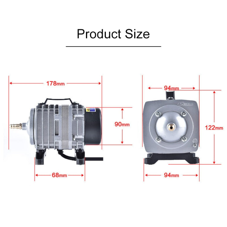 ACO-003 35W 65L/Min Electromagnetic Air Pump Compressor Seafood Fish Tank Increase Oxygen Air Flow Spliter, US Plug, ACO-003
