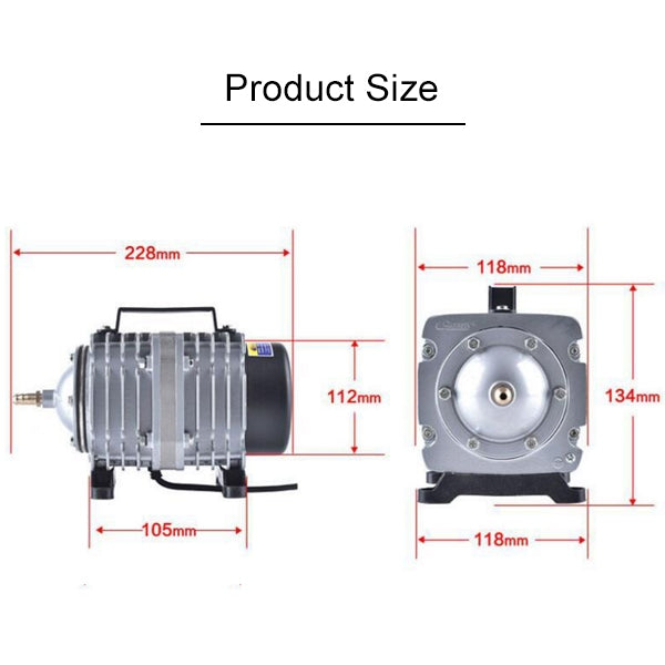 ACO-006 80W 88L/Min Electromagnetic Air Pump Compressor Seafood Fish Tank Increase Oxygen Air Flow Spliter, US Plug, ACO-006