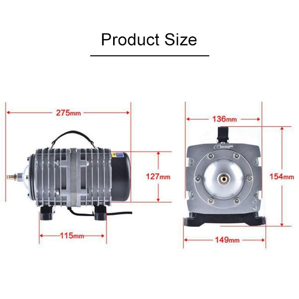 ACO-008 120W 110L/Min Electromagnetic Air Pump Compressor Seafood Fish Tank Increase Oxygen Air Flow Spliter, US Plug, ACO-008
