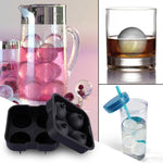 Ball Shape 4-Grid Silicone Ice Cube Mold, Ball Shape