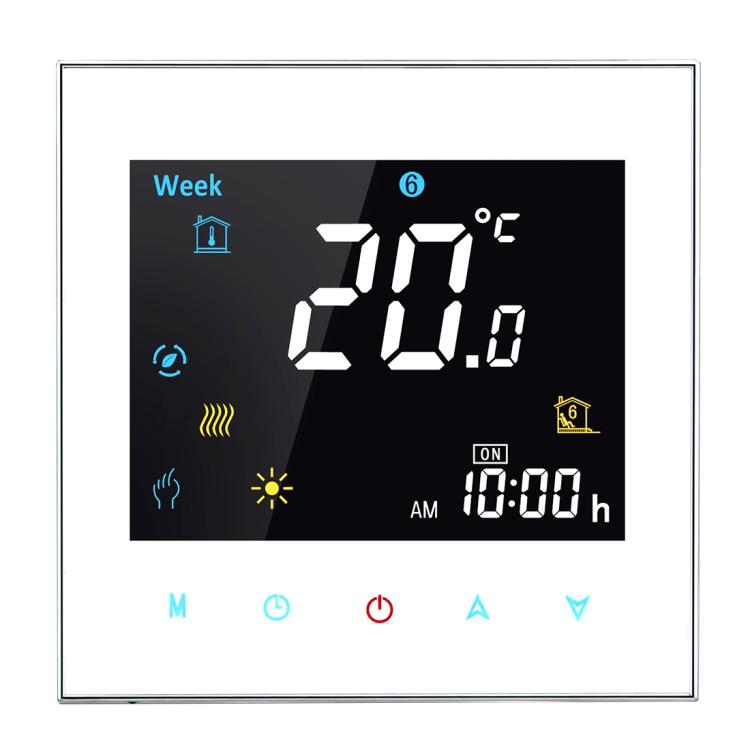 BHT-3001 16A Load Electronic Heating Type LCD Digital Heating Room Thermostat with Sensor, Display Clock / Temperature  / Time / Week / Heat etc., BHT-3001 16A (White), BHT-3001 16A (Black)