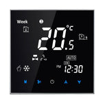 BAC-2000 Central Air Conditioning Type Touch LCD Digital 2-pipe Fan Coil Unit Room Thermostat, Display Fan Speed / Clock / Temperature  / Time / Week / Heat etc., BAC-2000 (Black), BAC-2000 (White)