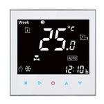 BAC-2000 Central Air Conditioning Type Touch LCD Digital 2-pipe Fan Coil Unit Room Thermostat, Display Fan Speed / Clock / Temperature  / Time / Week / Heat etc., BAC-2000 (Black), BAC-2000 (White)