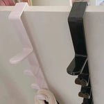 4pcs Multifunctional Vertical Style Bathroom Kitchen Wall Door Wardrobe Hanger Umbrella Clothes Towel Hook with 5 Hooks, Random Color Delivery