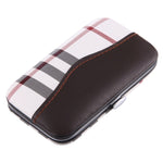 7 in 1 Nail Care Clipper Pedicure Manicure Kits (Flat Nail Clippers, Oblique Nail Nipper, Double Pick, Eyebrow Scissor, Eyebrow Tweezers, Ear Pick, Double Side Nail File) with Leather Bag, 7 in 1