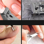 7 in 1 Nail Care Clipper Pedicure Manicure Kits (Flat Nail Clippers, Oblique Nail Nipper, Double Pick, Eyebrow Scissor, Eyebrow Tweezers, Ear Pick, Double Side Nail File) with Leather Bag, 7 in 1