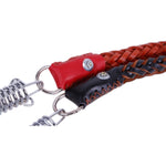 Collier de traction télescopique en cuir de vachette pour chien, convient aux chiens moyens et grands, taille M, longueur de la corde : 128 cm, tour de cou : 32-44 cm