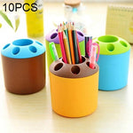 10 PCS Multi-function Creative Colour Pen Container Toothbrush Seat School Stationery Life Office Supplies, Random Color Delivery, Colour Pen Container