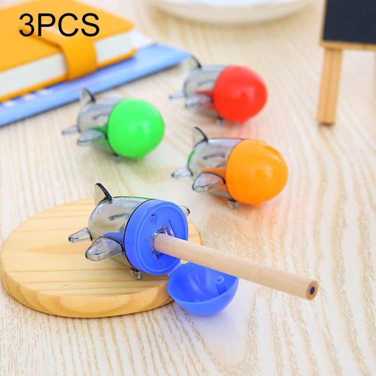 3 PCS Creative Cute Small Aircraft Style Pencil Sharpeners Mechanical Machine School Stationery Office Supplies, Random Color Delivery, Aircraft Style