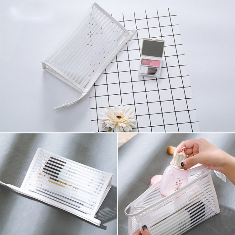 Stripe Style Portable Travel Cosmetic Organizer Bag, Size: 23*14*9cm, Random Color Delivery, Stripe Style Cosmetic Organizer