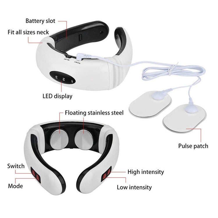 USB Charging 1300 mAh Electric Back Neck Shoulder Electrical Pulse Electric Shock Body Massager, USB Charging