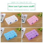 Double layer 8 Slots Plastic Jewelry Box Organizer Storage Container with Adjustable Dividers, 8 Slots (Pink), 8 Slots (Blue), 8 Slots (Purple), 8 Slots (White)