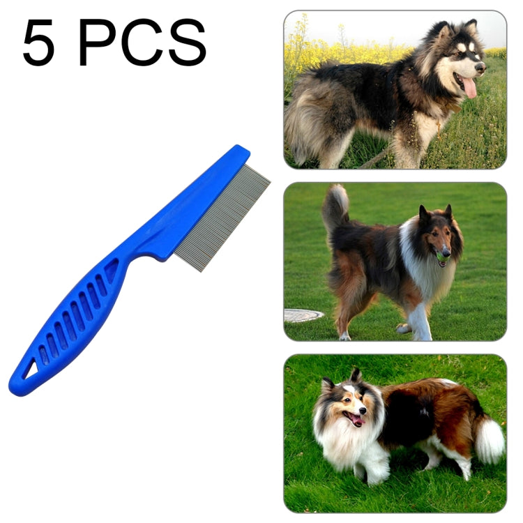 5 PCS Pet Cats Dogs Supplies Combs Fine Toothed Stainless Steel Needle Fleas Removal Combs, Length: 14cm, Length: 14cm, Blue, Length: 14cm, Purple, Length: 14cm, White