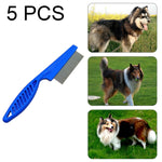 5 PCS Pet Cats Dogs Supplies Combs Fine Toothed Stainless Steel Needle Fleas Removal Combs, Length: 18.5cm, Length: 18.5cm, Blue, Length: 18.5cm, White