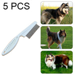 5 PCS Pet Cats Dogs Supplies Combs Fine Toothed Stainless Steel Needle Fleas Removal Combs, Length: 18.5cm, Length: 18.5cm, Blue, Length: 18.5cm, White