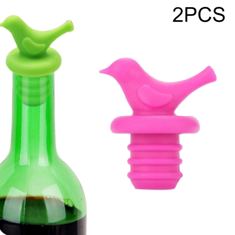 2pcs Creative Bird Style Silicone Wine Beer Condiments Bottle Stopper Random Color Delivery, 10 PCS Bird Shape