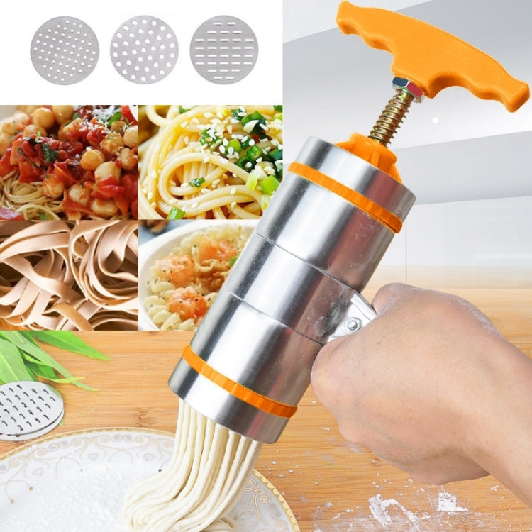 3 Molds Household Manually Small Stainless Steel Pressing Style Handhold Noodle Machine, 3 Molds