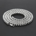 Mens Hip Hop Punk 1 Row Crystal Inlaid Alloy Necklace Chain, Size: 20 inch, Size: 20 inch