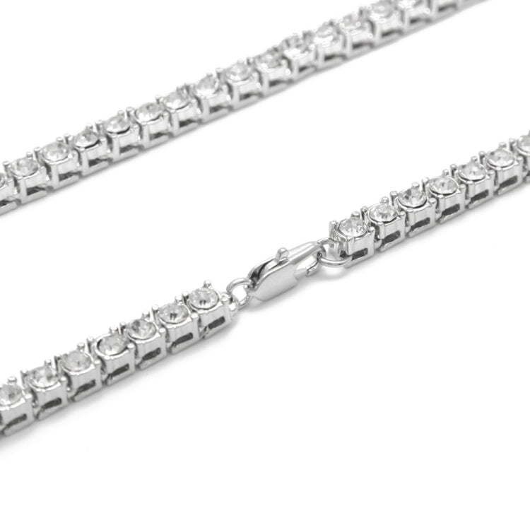 Mens Hip Hop Punk 1 Row Crystal Inlaid Alloy Necklace Chain, Size: 20 inch, Size: 20 inch