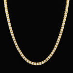 Mens Hip Hop Punk Single Row Crystal Inlaid Alloy Chain Necklace, Size: 30 inch, Size: 30 inch