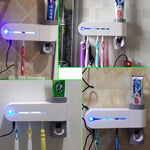 Automatic Toothpaste Dispenser Dental UV Ultraviolet Toothbrush Sterilizer Storage Holder