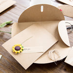 5 PCS Festival Creative DIY Retro Kraft Paper Handmade Large Dry Flower Greeting Card Birthday Card, Dry Flower Greeting Card