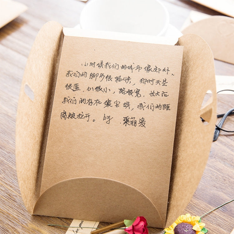 5 PCS Festival Creative DIY Retro Kraft Paper Handmade Large Dry Flower Greeting Card Birthday Card, Dry Flower Greeting Card