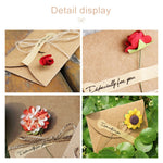 5 PCS Festival Creative DIY Retro Kraft Paper Handmade Large Dry Flower Greeting Card Birthday Card, Dry Flower Greeting Card