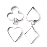 3 Sets Stainless Steel Poker Cookie Mold Playing Cards Cake Fondant Mold Spade Heart Biscuit Cutter, 3 Sets