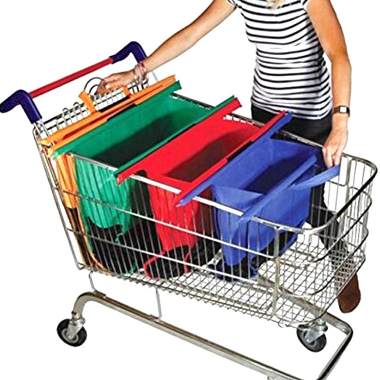 4 PCS / Set Supermarket Trolley Bags Non-Woven Portable Shopping Bags, Shopping Bags