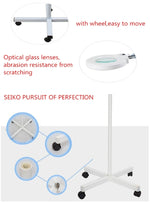 5X Foldable Swing Arm Desk Table Mount Magnifier with Lamp Light for Facial Tattoo Eyebrow Nail Salon Beauty, Cool White Light