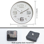12 inch Creative Decorative Round Shape Living Room Simple Modern Quartz Wall Clock