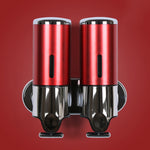 Dual Hotel Shower Manual Dispenser Wall Mounted Washing Liquid Shampoo Soap Bottle, Capacity: 1000ml, 1000ml/Silver, 1000ml/Black, 1000ml/Gold, 1000ml/Transparent, 1000ml/White, 1000ml/Dark Red