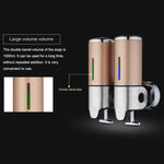Dual Hotel Shower Manual Dispenser Wall Mounted Washing Liquid Shampoo Soap Bottle, Capacity: 1000ml, 1000ml/Black, 1000ml/Gold, 1000ml/Transparent, 1000ml/White, 1000ml/Dark Red, 1000ml/Silver
