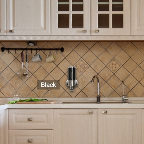 Dual Hotel Shower Manual Dispenser Wall Mounted Washing Liquid Shampoo Soap Bottle, Capacity: 1000ml, 1000ml/Black, 1000ml/Gold, 1000ml/Transparent, 1000ml/White, 1000ml/Dark Red, 1000ml/Silver