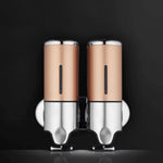 Dual Hotel Shower Manual Dispenser Wall Mounted Washing Liquid Shampoo Soap Bottle, Capacity: 1000ml, 1000ml/Silver, 1000ml/Black, 1000ml/Gold, 1000ml/Transparent, 1000ml/White, 1000ml/Dark Red